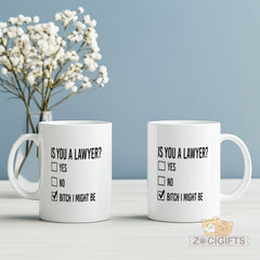 Lawyer Gift Mug - Funny Attorney Coffee Cup - Sarcastic Legal Professional Present for Graduation, Retirement, Birthday - Ceramic Mug with Witty Lawyer Quote - Perfect for Law Firm Gifts