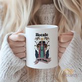 Hecate Triple Goddess Mug - Witchcraft Coffee Cup for Pagans & Wiccans - Greek Mythology Moon Goddess Design - Perfect Gift for Spellcasters, Priestesses & Dark Moon Practitioners