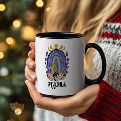 "Mystical Mama Mug - Celestial Moon Phase & Crystal Rainbow Design Coffee Cup for Moms, Gift Idea for Mother's Day, Birthdays, Spiritual Style Lovers in North America & Europe"