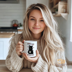Funny Cat Mug - COFFEE Spelled Backwards is EEFFOC - Just Know That I Don't Give EEFFOC Until I've Had My Coffee - Unique Gift for Cat Lovers & Coffee Addicts - High-Quality Ceramic Mug