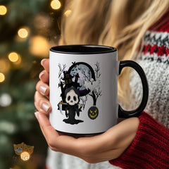 Spooky Halloween Mug - Cute Grim Reaper, Ghost, Pumpkin & Haunted House Design - Perfect for Trick-or-Treat, Costume Parties, Fall Decor & Coffee Lovers