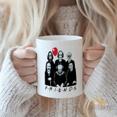 Scary Movie Characters Friends Mug - Unique Horror Fan Gift, Durable Ceramic Coffee Cup for Halloween, Home Office Decoration, Birthday Present for Horror Enthusiasts