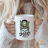 Spooky Mama Halloween Mug for Women, Funny Skull and Bun Design Coffee Cup, Unique Gift Idea for Moms Who Love Horror, Durable Ceramic Mug with Spooky Aesthetic