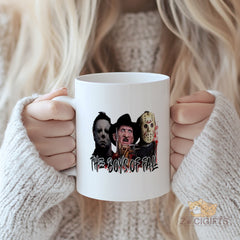Horror Icons Mug - The Boys of Fall Edition, Halloween Gift for Fans, Spooky and Unique Coffee Mug for Horror - Lovers