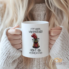 Funny Chicken Mug with Sassy Quote - Ideal Gift for Coffee and Tea Lovers, Durable Ceramic Mug for Home or Office Use, Unique and Quirky Design