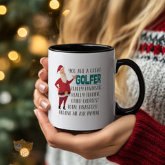 Funny Christmas - themed Golf Mug - Perfect Gift for Golf Enthusiasts, Great Golfer Quote, Unique Home and Office Drinkware