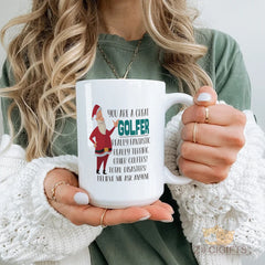 Funny Christmas - themed Golf Mug - Perfect Gift for Golf Enthusiasts, Great Golfer Quote, Unique Home and Office Drinkware