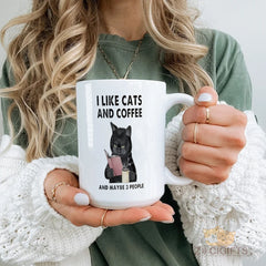 I Love Cats and Coffee Mug - Quirky and Cute Cat Lover Gift with Sassy Saying, Perfect for Cat Moms, Dads, and Coffee Addicts