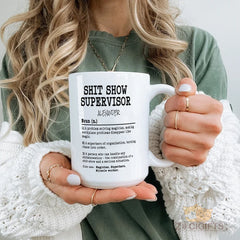 Personalized "Shit Show Supervisor" Definition Mug - Custom Name - Ideal Gift for Problem - Solving Superstars in the Workplace, Unique Office Mug for Any Situation