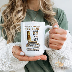 To My Dear Son - in - Law Mug - Hilarious Father - in - Law Gift, "I Gave You My Gorgeous Daughter" Text with Lion Design, Funny Family Mug for Son - in - Law from Father - in - Law