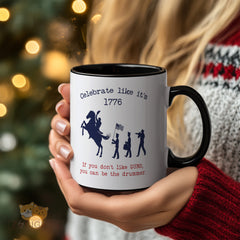 Celebrate Like It's 1776 Mug - Funny Guns - Themed Mug for History Buffs and Patriots, Unique Gift Idea for Independence Day or Any Day