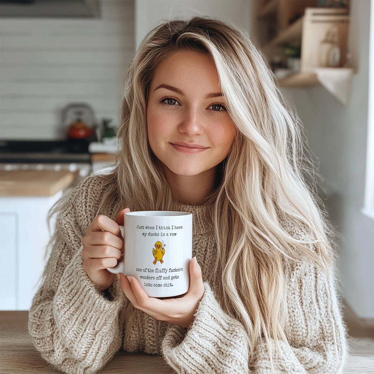 Ducks in a Row Mug - Funny Snarky Coffee Cup - Sarcastic Office Gift for Coworkers, Bosses & Perfectionists - Witty Humor Mug for Type A Personalities - Perfect Desk Accessory