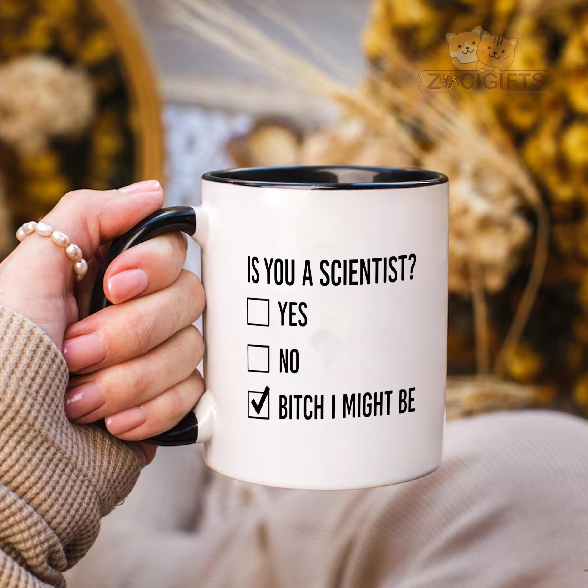 Scientist Mug - Perfect Gift for Scientists - Funny Science Themed Coffee Cup for Chemists, Biologists, Physicists - Ceramic Mug with Clever Science Quote - Lab Approved Gift