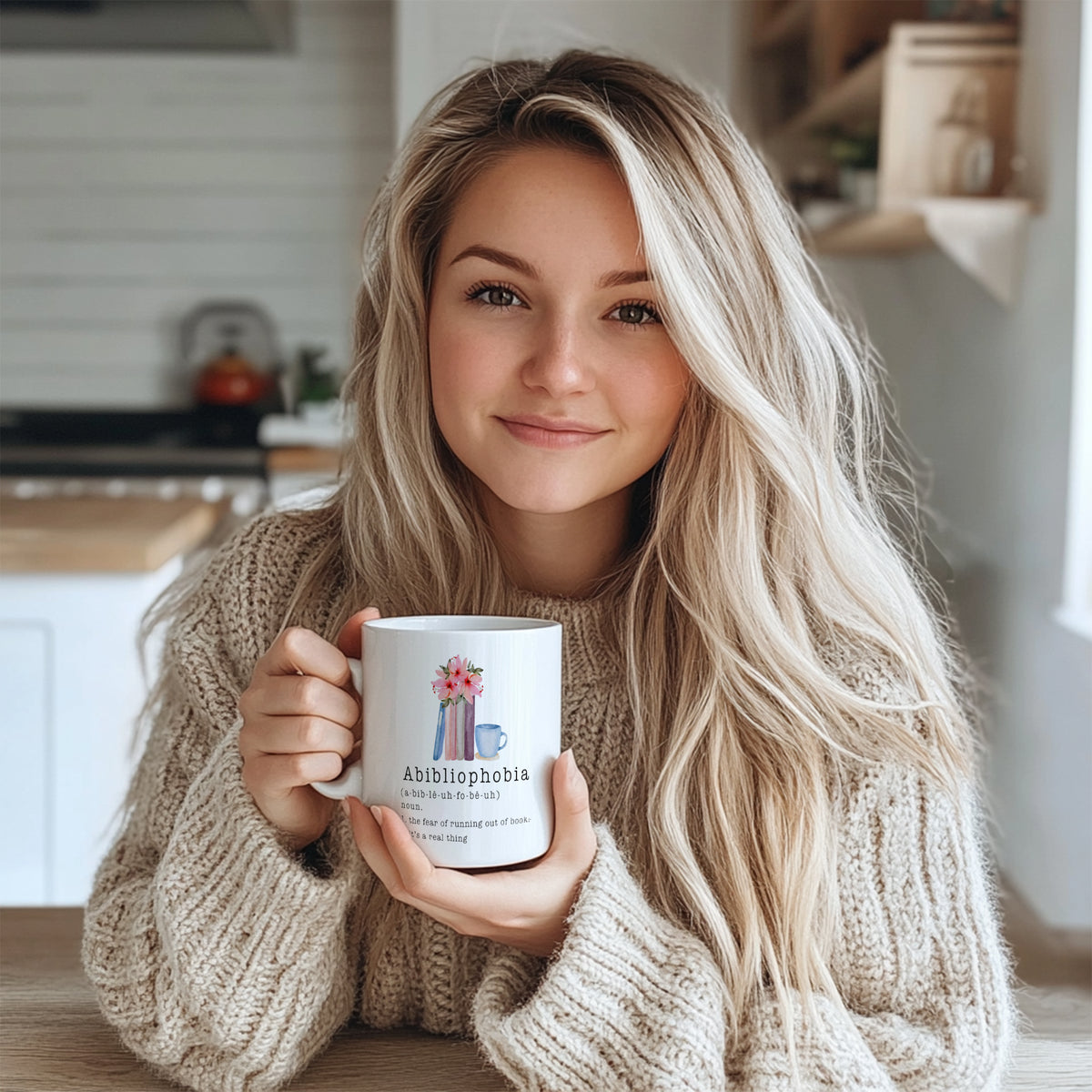 Abibliophobia Definition Mug - Book Lover Gift for Bibliophiles - Funny Reading Phobia Coffee Cup - Ceramic Mug for Librarians, English Teachers & Bookworms - Perfect Literary Gift