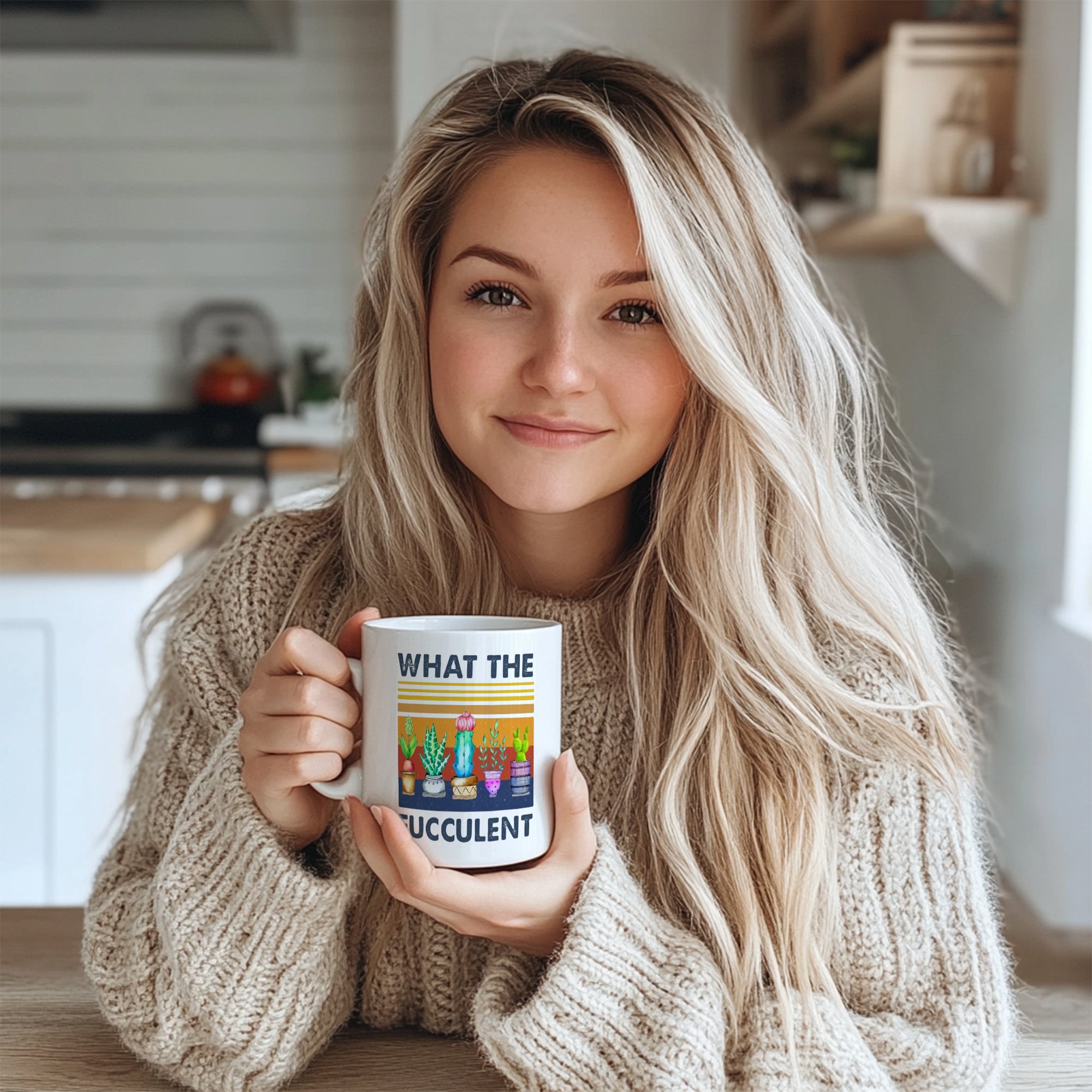 What The Fucculent Mug - Funny Plant Lover Gift - Sassy Succulent Coffee Cup for Gardeners, Plant Parents & Botany Enthusiasts - Perfect Gift for Plant Nerds with a Sense of Humor
