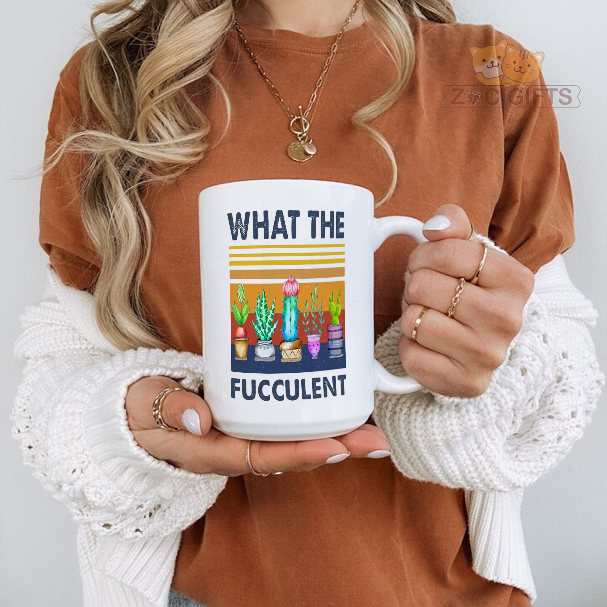 What The Fucculent Mug - Funny Plant Lover Gift - Sassy Succulent Coffee Cup for Gardeners, Plant Parents & Botany Enthusiasts - Perfect Gift for Plant Nerds with a Sense of Humor