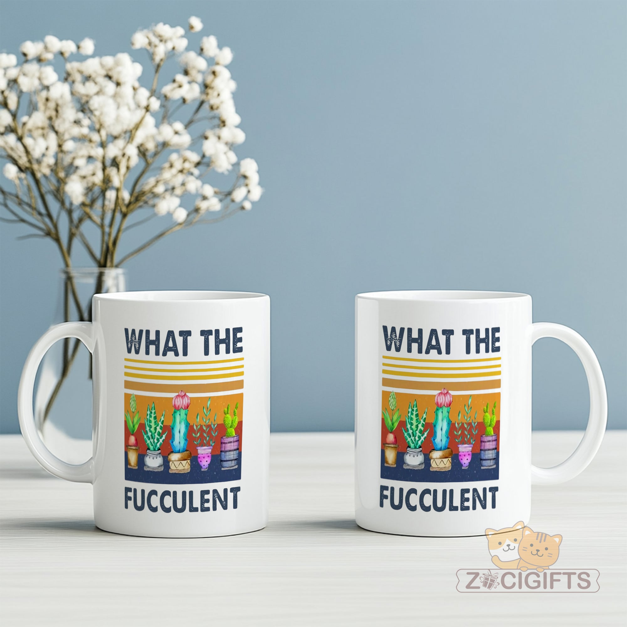 What The Fucculent Mug - Funny Plant Lover Gift - Sassy Succulent Coffee Cup for Gardeners, Plant Parents & Botany Enthusiasts - Perfect Gift for Plant Nerds with a Sense of Humor