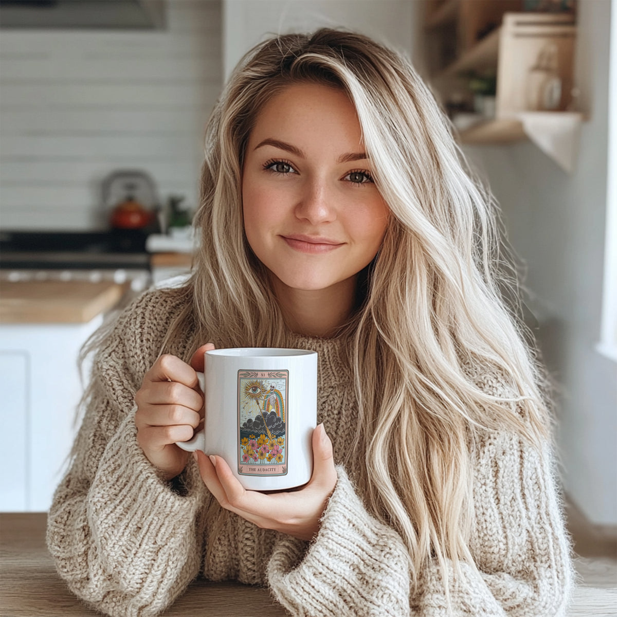 Audacity Tarot Card Mug - Skeleton Rider-Waite Inspired Coffee Cup - Dark Occult Gift for Witches & Tarot Readers - Unique Gothic Witchy Mug for Halloween & Spooky Season