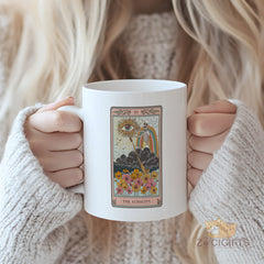 Audacity Tarot Card Mug - Skeleton Rider-Waite Inspired Coffee Cup - Dark Occult Gift for Witches & Tarot Readers - Unique Gothic Witchy Mug for Halloween & Spooky Season