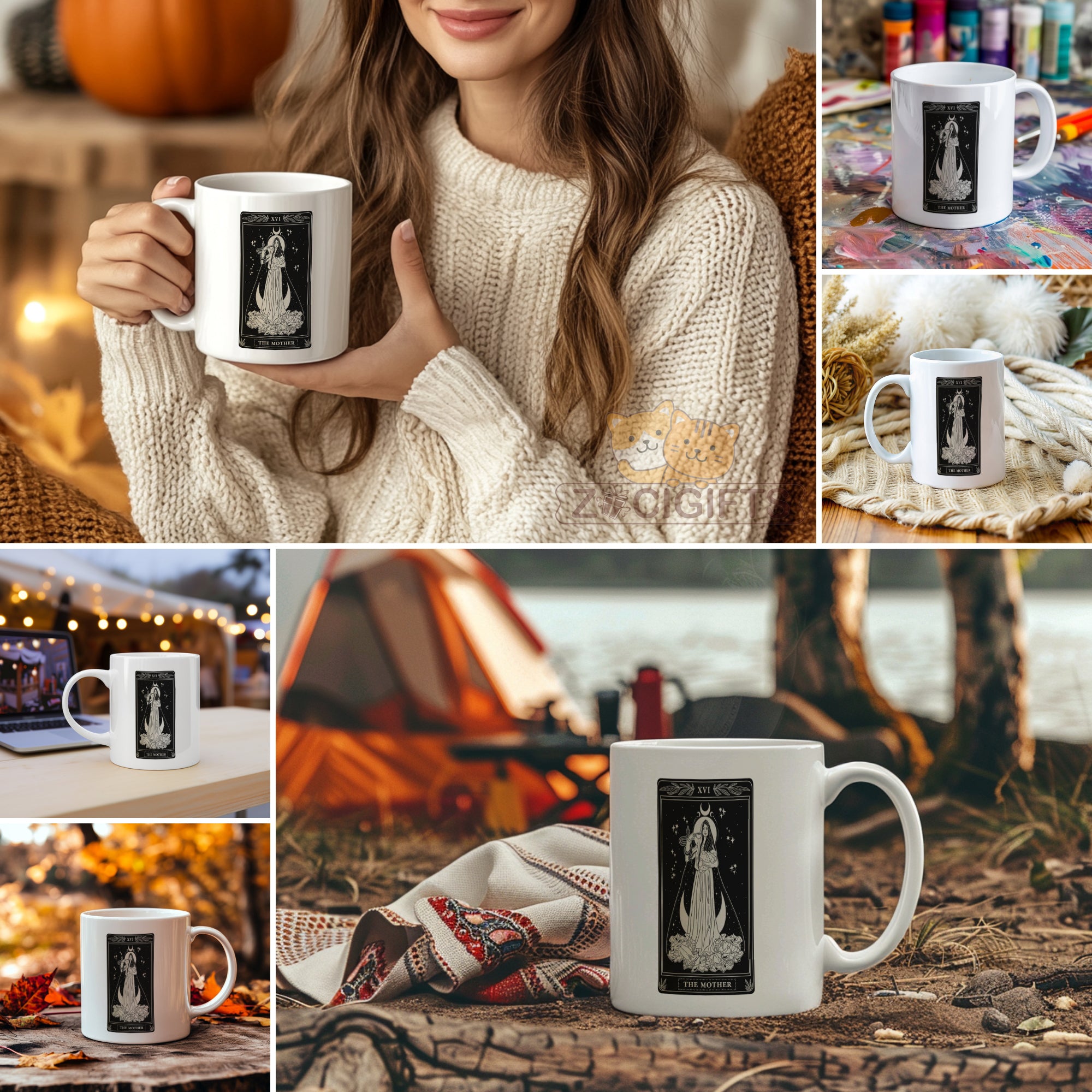 The Sun Tarot Card Mug - Radiant Occult Coffee Cup - Uplifting Gift for Tarot Readers & Lightworkers - Vibrant Rider-Waite Inspired Design - Perfect for Energy Healers & Spiritual Seekers