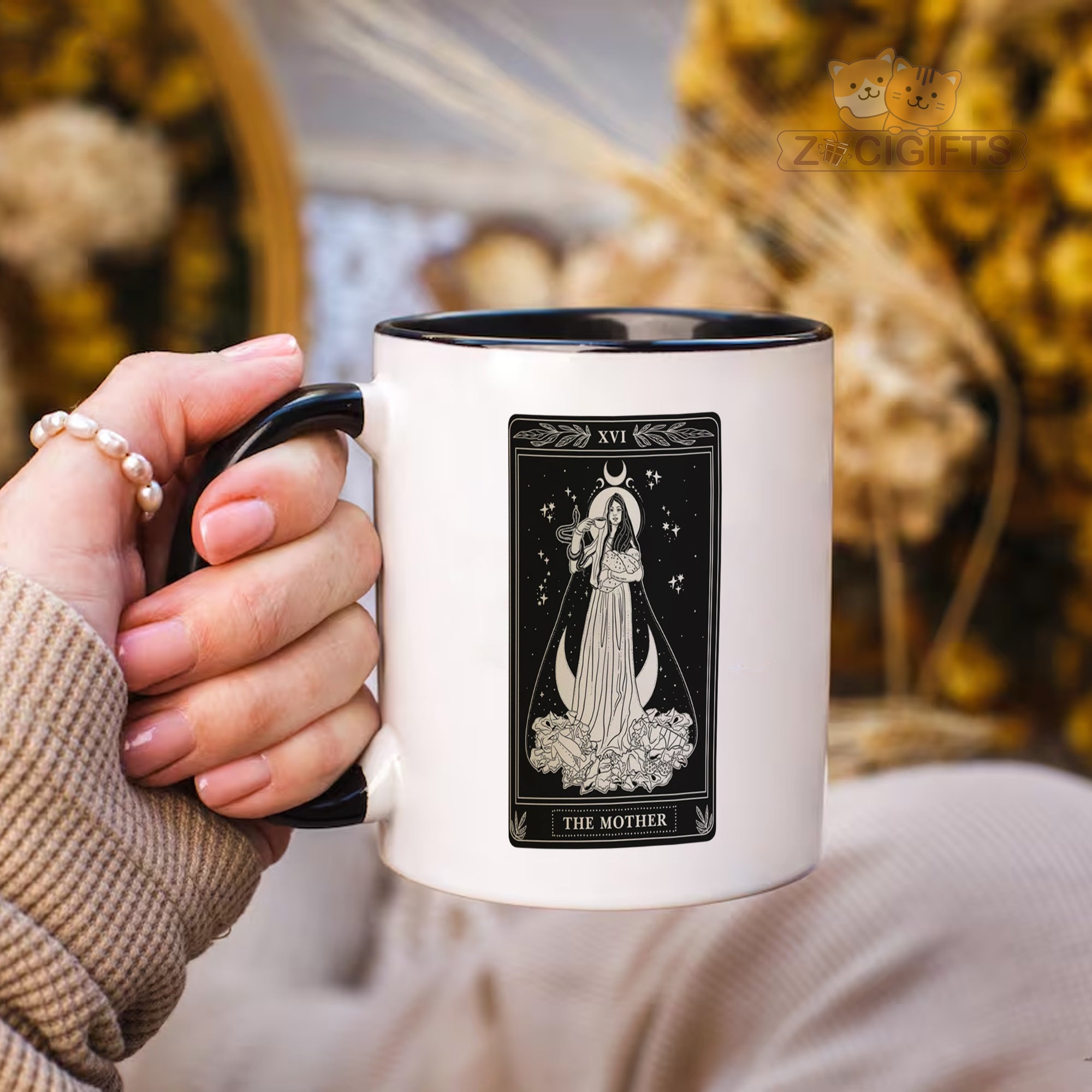 The Sun Tarot Card Mug - Radiant Occult Coffee Cup - Uplifting Gift for Tarot Readers & Lightworkers - Vibrant Rider-Waite Inspired Design - Perfect for Energy Healers & Spiritual Seekers
