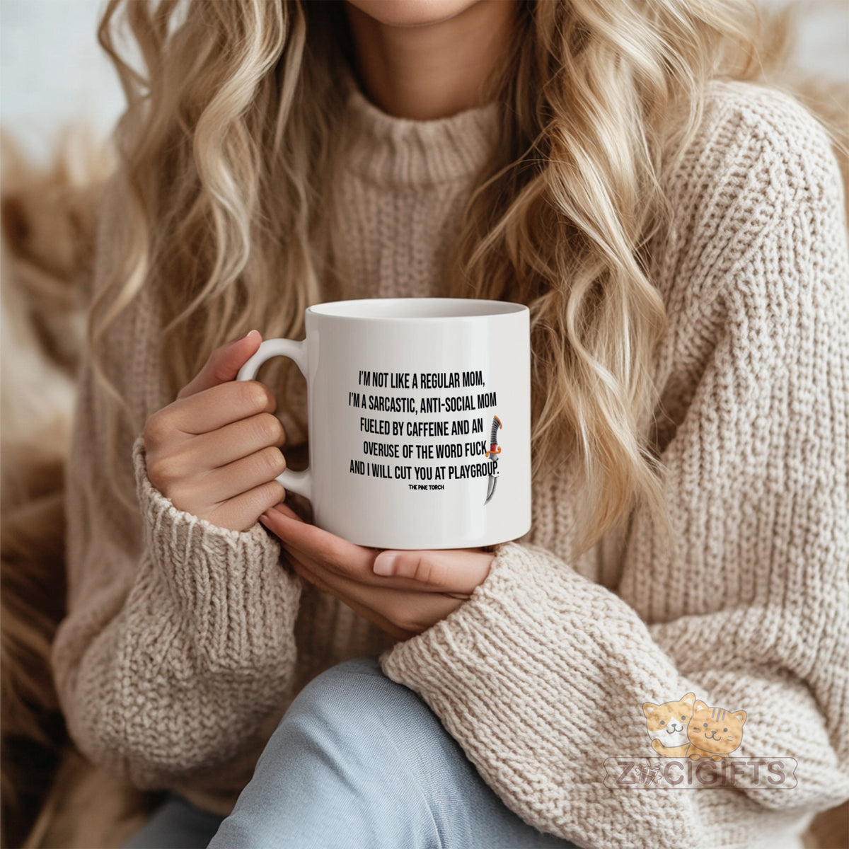 "Funny Sarcastic Mom Mug - 'I'm Not Like A Regular Mom' Humorous Coffee Cup for Moms, Caffeine Fueled & Anti-Social Mom Gift Idea for Mother's Day, Birthday, Christmas, Playgroup Mom Present"