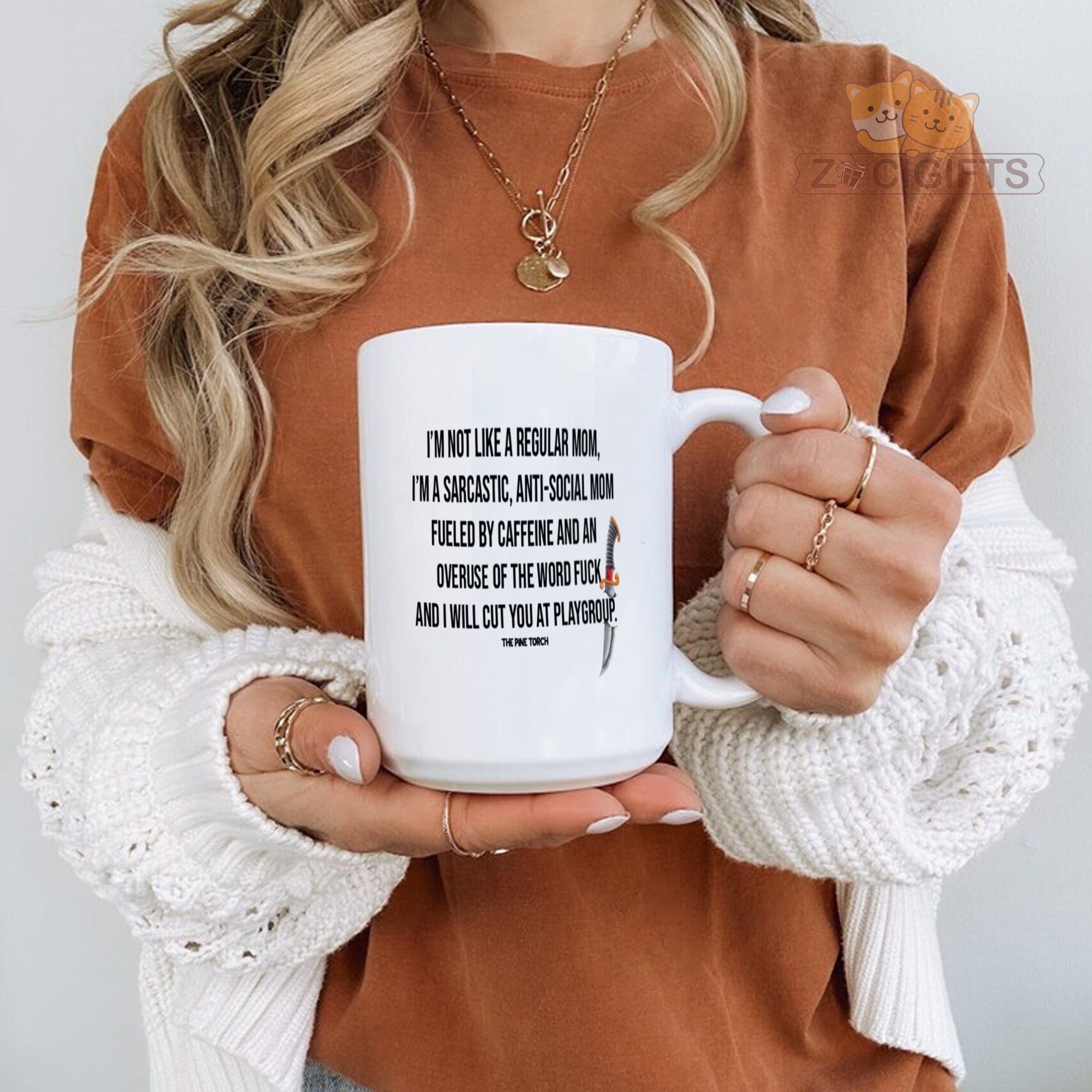 "Funny Sarcastic Mom Mug - 'I'm Not Like A Regular Mom' Humorous Coffee Cup for Moms, Caffeine Fueled & Anti-Social Mom Gift Idea for Mother's Day, Birthday, Christmas, Playgroup Mom Present"