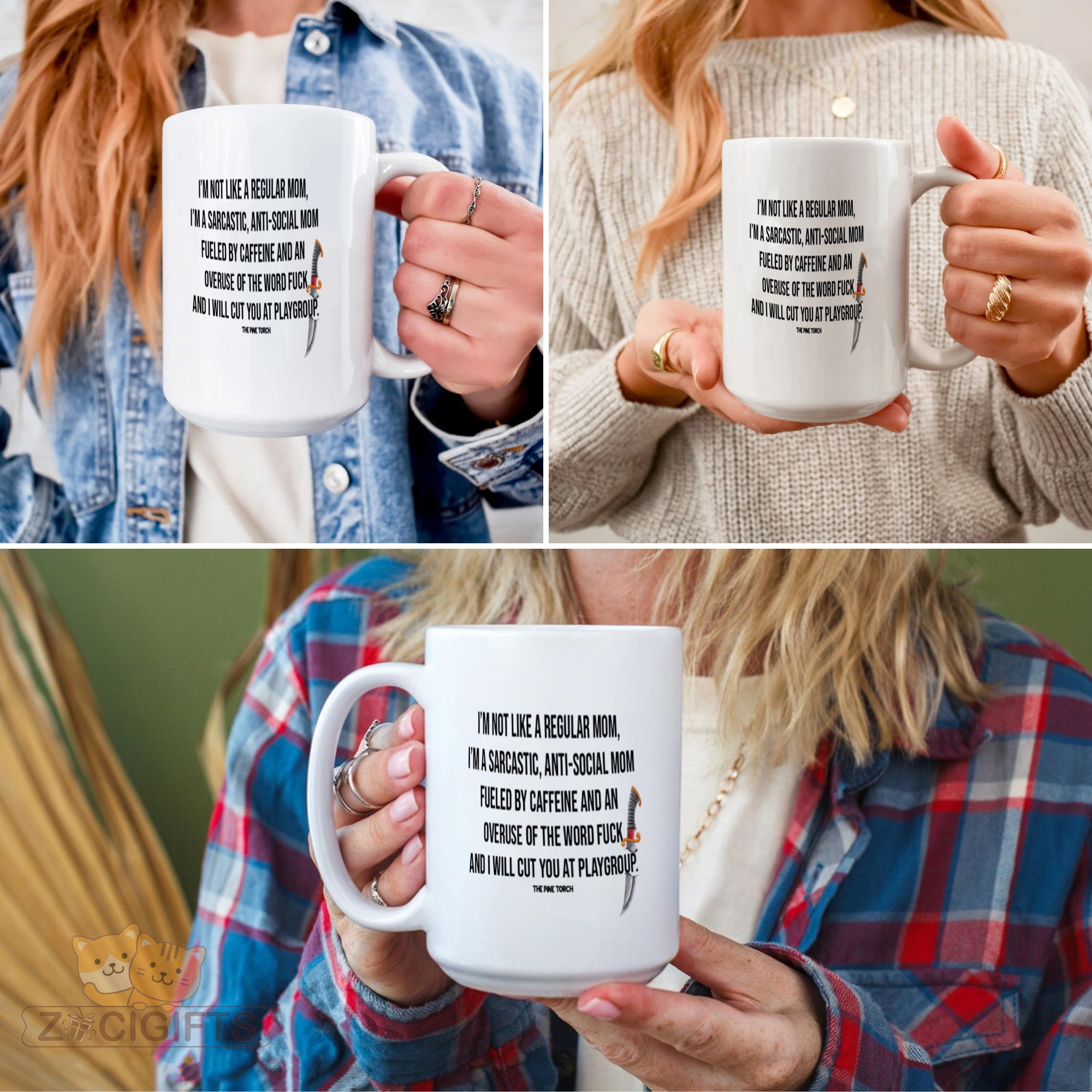 "Funny Sarcastic Mom Mug - 'I'm Not Like A Regular Mom' Humorous Coffee Cup for Moms, Caffeine Fueled & Anti-Social Mom Gift Idea for Mother's Day, Birthday, Christmas, Playgroup Mom Present"