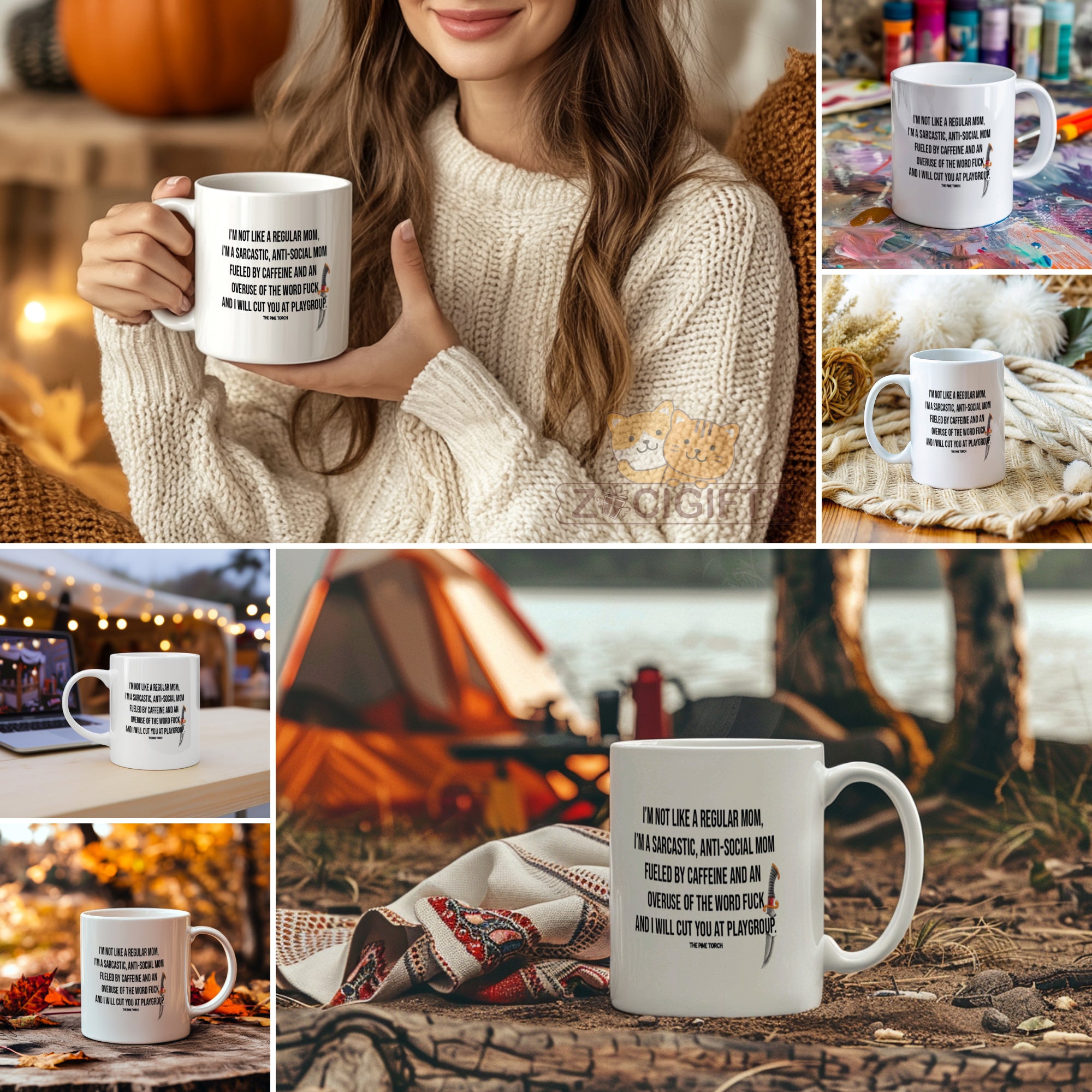 "Funny Sarcastic Mom Mug - 'I'm Not Like A Regular Mom' Humorous Coffee Cup for Moms, Caffeine Fueled & Anti-Social Mom Gift Idea for Mother's Day, Birthday, Christmas, Playgroup Mom Present"