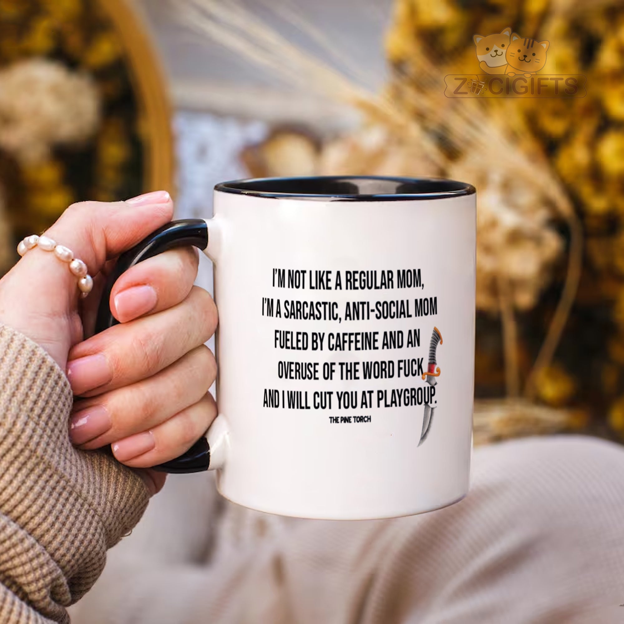 "Funny Sarcastic Mom Mug - 'I'm Not Like A Regular Mom' Humorous Coffee Cup for Moms, Caffeine Fueled & Anti-Social Mom Gift Idea for Mother's Day, Birthday, Christmas, Playgroup Mom Present"