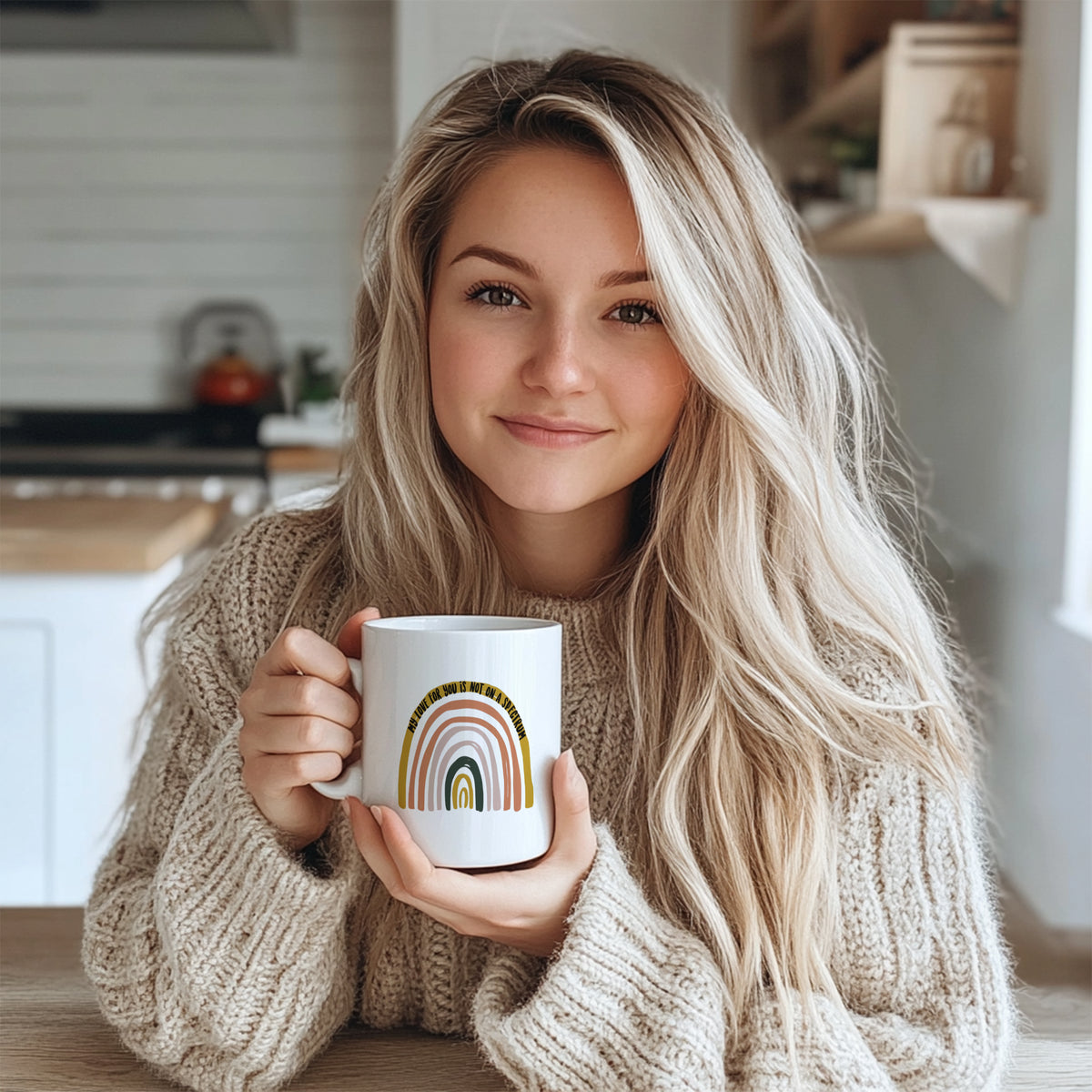 "Boho Rainbow 'My Love For You Is Not On A Spectrum' Mug - Heartfelt Coffee Cup for Expressing Unconditional Love, Gift Idea for Birthdays, Anniversaries, Family in North America & Europe"