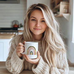 "Boho Rainbow 'My Love For You Is Not On A Spectrum' Mug - Heartfelt Coffee Cup for Expressing Unconditional Love, Gift Idea for Birthdays, Anniversaries, Family in North America & Europe"