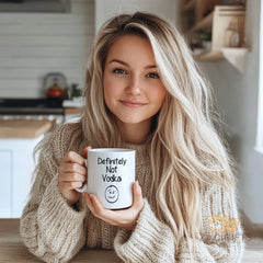 Definitely Not Vodka Mug ¨C Funny Sarcastic Novelty Cup for Coffee / Tea ¨C Premium Ceramic Mug with Quirky Design for Home / Office / Desk Decor ¨C Unique Gift Idea for Friends & Family (11oz, White)