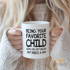 Favorite Child Mug - Heart - warming Gift for Kids & Adults - Premium Ceramic Mug for Coffee, Tea in North America & Europe