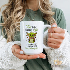 Funny Baby Yoda "Don't Give Eeffoc" Coffee - Lover's Ceramic Mug for Cozy Mornings, Unique Gift Idea, 11oz, Perfect for Star Wars Fans, Cuteness Filled with Coffee Humor