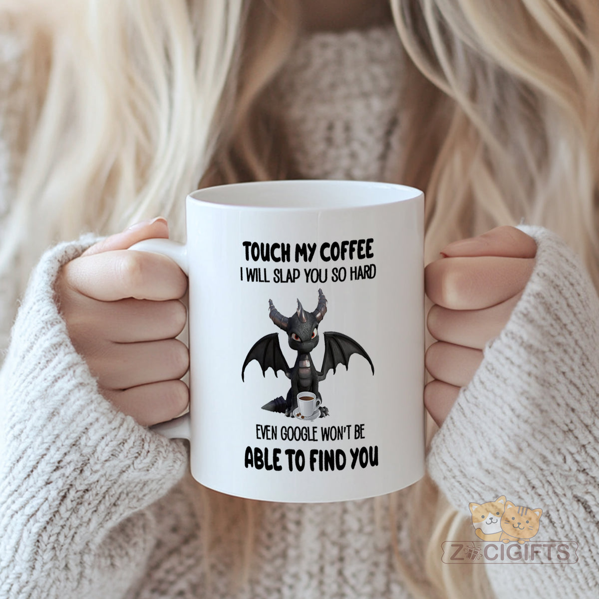 Touch My Coffee Mug - Funny Dragon Design, Unique Gift for Coffee Lovers, High - Quality Ceramic Cup for Office or Home