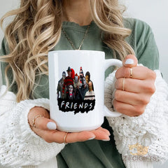 Scary Icons Mug ¨C Horror Characters Design for Fans, Spooky Fun Coffee Cup, Halloween Gift Idea, Unique Ceramic Tumbler, Pop Culture Art