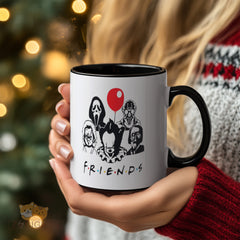 Scary Friends Mug - Horror Movie Characters Design, Perfect for Horror Fans, Durable Ceramic Mug for Coffee, Tea and More