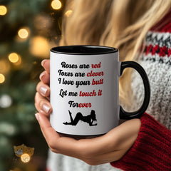 Funny and Flirty Rhyming Mug - "Roses Are Red" Poem with Silhouette - Perfect Gift for Lovers, Couples, or Just for Fun!
