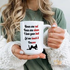 Funny and Flirty Rhyming Mug - "Roses Are Red" Poem with Silhouette - Perfect Gift for Lovers, Couples, or Just for Fun!