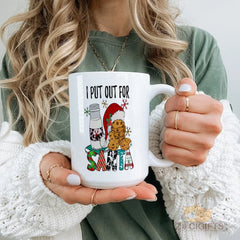 Funny Christmas Mug - "I Put Out for Santa" with Festive Design, Perfect Holiday Gift for Coffee and Tea Lovers, Durable Ceramic Cup for Home or Office Use