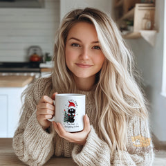 Christmas - themed Mug with "It's Fine" Cat Design, Funny and Cozy Home Decor for the Festive Season, High - quality Ceramic Mug Perfect for Coffee and Tea Lovers