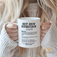 Personalized "Shit Show Supervisor" Definition Mug - Custom Name - Ideal Gift for Problem - Solving Superstars in the Workplace, Unique Office Mug for Any Situation