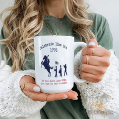 Celebrate Like It's 1776 Mug - Funny Guns - Themed Mug for History Buffs and Patriots, Unique Gift Idea for Independence Day or Any Day