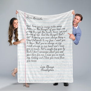 Custom Letter Note Throw Blanket Ruled Paper