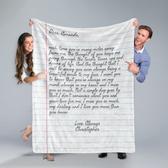 Custom Letter Note Throw Blanket Ruled Paper