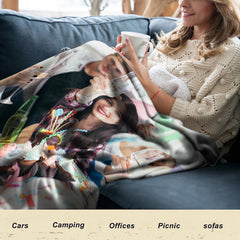 Personalized Photo Blanket, Custom Throw Blanket, Mothers Day Gifts, Family Photo Gifts, Couples Gift, Personalized Gift for Her or Him