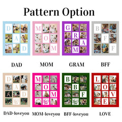 Personalized Photo Blanket Custom Throw Blanket with Pictures Throw Blanket Gift Flannel Blanket with Images Text for Birthday Christmas