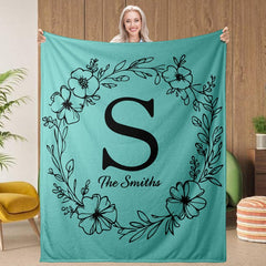 Custom Family Name Blanket, Last Name Initials Blanket, Wedding Anniversary Birthday Gifts for Family, Gifts for Mom and Dad, Home Decor