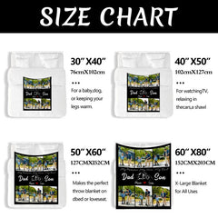 Custom Photo Blanket for Dad, Fathers Day Photo Blanket for Grandfather Dad Birthday Gifts from Daughter Son, Picture Blanket Grandpa Gifts